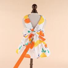 Spring/summer Dog Clothes With Leash Thin Skirt For Small Dogs And Cats