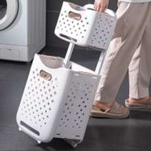 1 Miếng Gấp lại Giỏ giặt Quần áo Lưu trữ Kích thước lớn Treo tường Bẩn Quần áo Hộp đựng Đối với Phòng tắm Và Phòng ngủ - Trắng - trắng - Xem 2