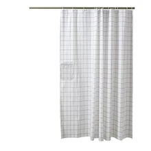 Multi-function Shower Curtain With Storage Pocket, Waterproof Phone Holder Shower Curtain - Black and White - View 4