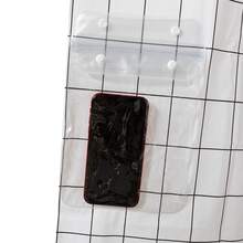 Multi-function Shower Curtain With Storage Pocket, Waterproof Phone Holder Shower Curtain - Black and White - View 2