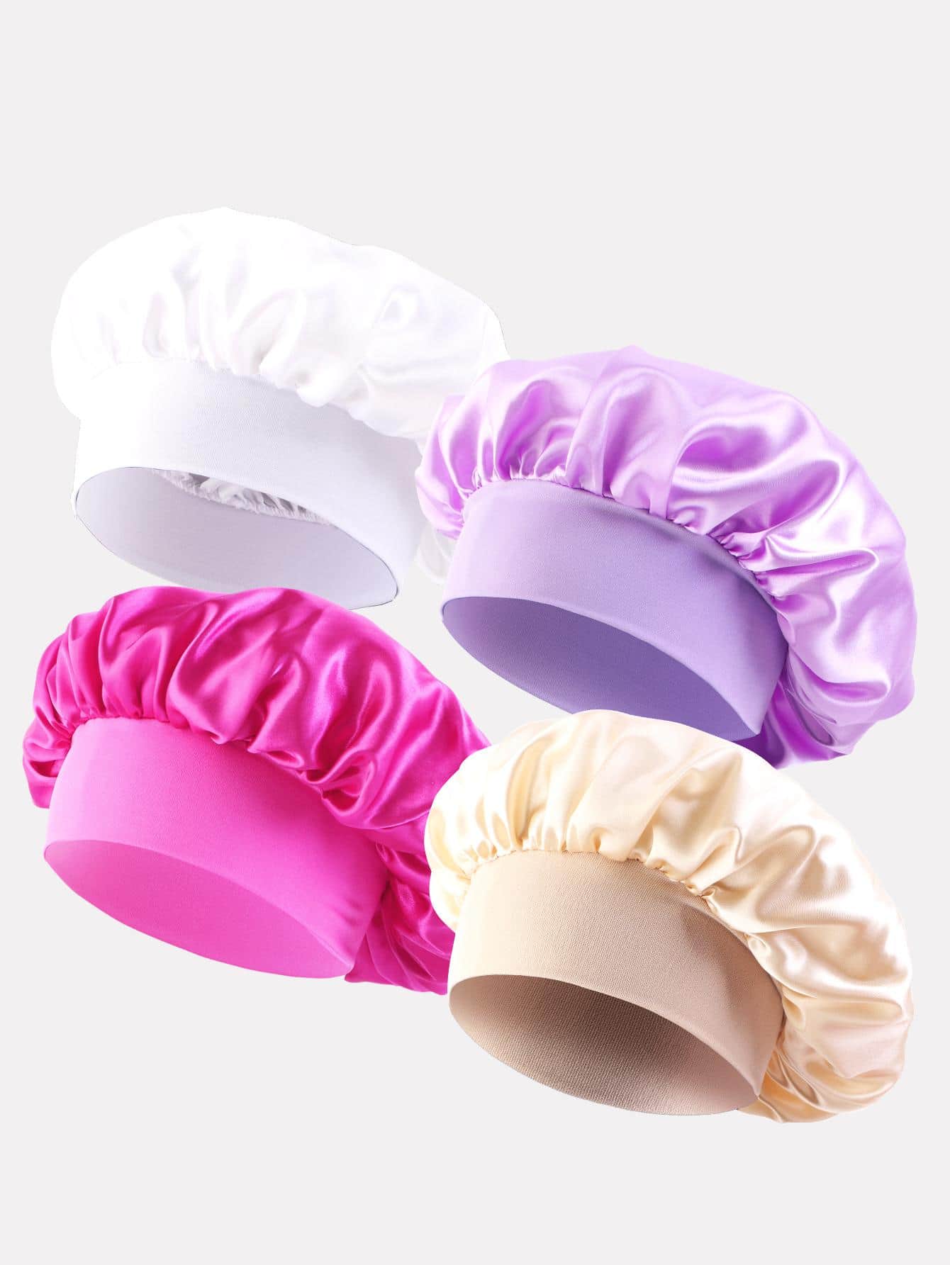 4pcs Của phụ nữ Dải rộng Xa ten Ngủ Mũ lưỡi trai - Nhiều màu - Xem 1