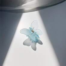 1pc Matte Jelly Color Butterfly Claw Clip For Women, Retro Style For Summer Date - Blue - View 2