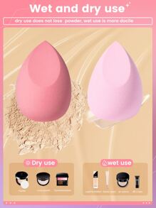 8PCS Makeup Sponge, Suitable For Cream & Powder Concealer, Loose Powder Makeup Applicator - Multicolor - View 6