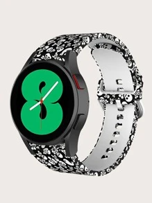 時尚骷髏印花手錶帶，適用於三星Galaxy Watch5/4 40mm/44mm/Watch4 Classic 42mm/46mm - 彩色 - 查看 2