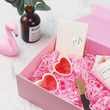 Pink Gift Box, Luxury Magnetic Gift Box with Lid Ribbon Greeting Card Shredded Paper, Gift Packaging Box for Present Birthday Wedding Anniversary Festival - Pink - View 4