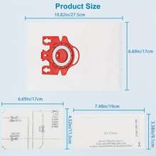 12 Packs 3D Airclean FJM Dust Bags For Miele Vacuum Cleaner, Compact C1, Compact C2, Complete C1, S241, S290, S300i, S500, S700, S4, S6 Series, With 4 Motor Protection Filters, 4 AirClean Filter - White - View 3