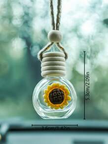 1 件裝樹脂向日葵汽車後視鏡香水玻璃瓶掛件 - 彩色 - 查看 2