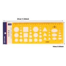 1 pieza Regla plantilla de dibujo para hacer bocetos de círculos, óvalos y diseños, reglas - Amarillo - Ver 5