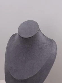 1pc Necklace Display Stand Jewelry Organizer Human Body Model Photography Prop - Gray Velvet - View 7