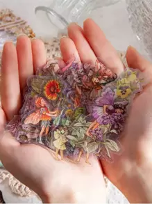 have a good day 45pcs/Pack Boxed Stickers Flower Fairy Diary Series Decorative Hand Account Book DIY Adhesive Stickers,DIY Materials. - Multicolor - View 1
