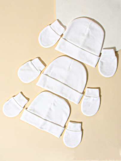 Set van 3 zachte en huidvriendelijke mutsjes en navelstrengverzorgingsmutsjes voor pasgeboren baby's van 0-3 maanden, geschikt voor dagelijks gebruik en in het ziekenhuis.