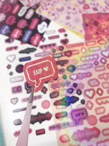 Random Heart & Plaid Pattern Phone, Cup, Planner Decoration Sticker Book