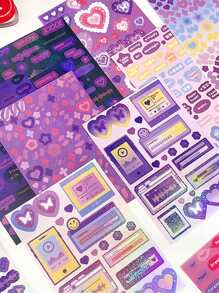 Random Heart & Plaid Pattern Phone, Cup, Planner Decoration Sticker Book