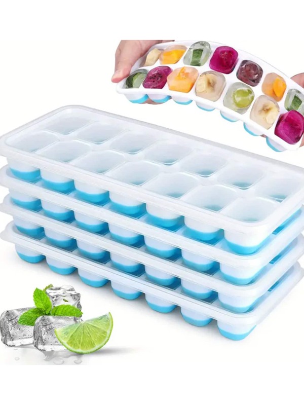 14 Grid Ice Cube Tray With Lid For Storing Frozen Ice Blocks SHEIN USA