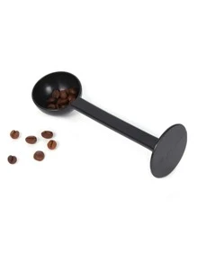 1 件装咖啡勺压粉勺二合一咖啡粉咖啡器具量勺塑料厨房配件返校 - 黑色 - 查看 1