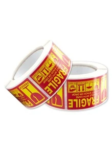 1 Roll Red Warning Fragile Handle With Care Adhesive Tape Label For Shipping Back To School - Yellow - View 4