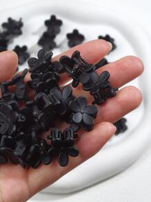 30入组女孩花朵迷你髮夾，顏色隨機 - 黑色 - 查看 3