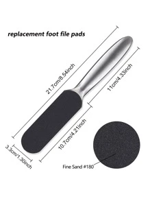 Portable Foot File Sanding Refill, 20pcs 80 Grit ABS Replaceable Coarse-Fine Double Side Reusable Pads Professional Remove Hard Skin Foot Care Tool Accessories