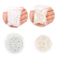 4/6/8/10/12/16/18/20mm人造珍珠abs散珠圓珠,珠寶工藝製作白色米色diy製衣珠子材料縫紉配件