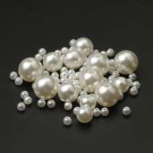 4/6/8/10/12/16/18/20mm Beige Faux Pearl Beads ABS Loose Round Beads Jewelry Craft Making White Beige DIY Clothing Beads Supplies Sewing Accessories Earring Bracelet Necklace Key Chains Vase Fillers Home Decoration