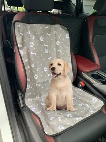 1pc 600D Oxford Fabric Patterned Double-Layer Anti-Dirt Wear-Resistant Car Passenger Seat Pet Mat - Grey - View 7