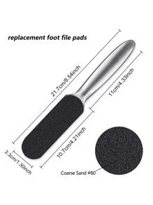 Portable Foot File Sanding Refill, 20pcs 80 Grit ABS Replaceable Coarse-Fine Double Side Reusable Pads Professional Remove Hard Skin Foot Care Tool Accessories