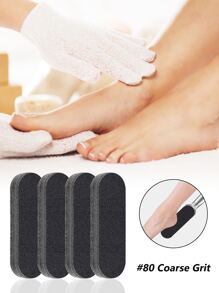 Portable Foot File Sanding Refill, 20pcs 80 Grit ABS Replaceable Coarse-Fine Double Side Reusable Pads Professional Remove Hard Skin Foot Care Tool Accessories