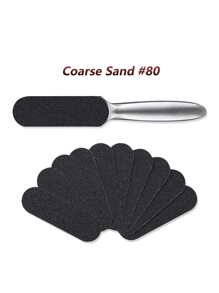 Portable Foot File Sanding Refill, 20pcs 80 Grit ABS Replaceable Coarse-Fine Double Side Reusable Pads Professional Remove Hard Skin Foot Care Tool Accessories