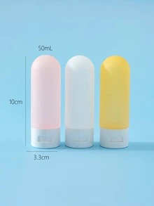 3pcs/set Portable Candy-colored Anti-leakage Shower Gel & Lotion Bottle For Home Or Travel, Made Of Pe Frosted Plastic, 50ml