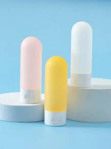 3pcs/set Portable Candy-colored Anti-leakage Shower Gel & Lotion Bottle For Home Or Travel, Made Of Pe Frosted Plastic, 50ml