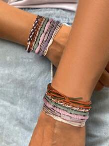 20 件波西米亚风打结发带，女士 5 种款式发带，手镯腕带，适合浓密头发马尾辫，不伤头发，高弹力发绳，休闲、发饰、发圈