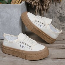 全新女時尚休閒運動鞋厚底防水台增高設計戶外 - 米色 - 查看 6