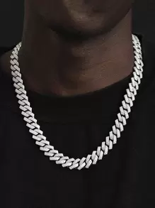 CVNANA 1 Miếng Đúng mốt Hip-hop Rock Phong cách Đồ trang trí Rhinestone Màu bạc Dây chuyền Cho nam giới ; Tuyệt vời Như Bạn trai Quà sinh nhật - Bạc - Xem 8