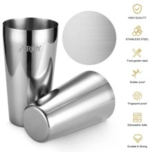 Perjoy Cocktail Shaker Set, 16 Piece Bartender Kit, Cocktail Shaker, Stainless Steel Bar Set Accessories, Coktail Set, Boston Shaker, Drink Mixer Shaker, Bartending Bar Tools with Muddler Spoon Jigger - 銀色 - 查看 4