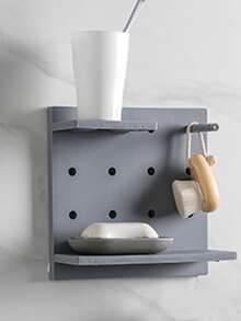 1件套洞板收納客廳廚房臥室分隔掛飾牆架子,廚房浴室家用的無孔牆安排架子