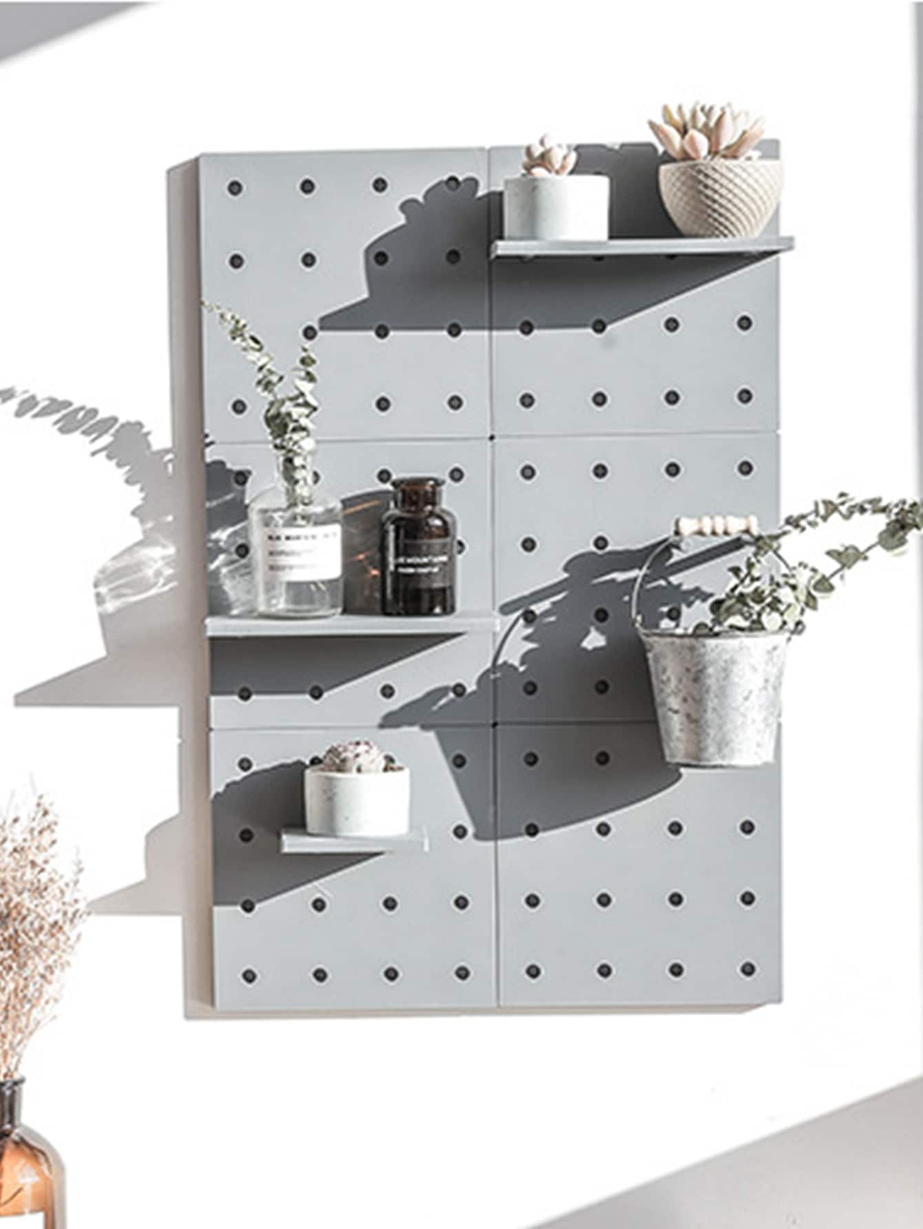 1件套洞板收納客廳廚房臥室分隔掛飾牆架子,廚房浴室家用的無孔牆安排架子