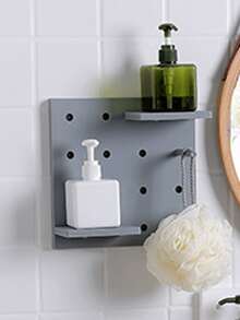 1件套洞板收納客廳廚房臥室分隔掛飾牆架子,廚房浴室家用的無孔牆安排架子