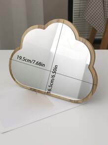 1pc Cloud Wood Mirror Japanese Hf Makeup Mirror, Tabletop Mirror With Handle Best