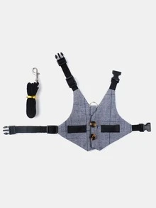 Pet Suit With Braces - Grey - View 3