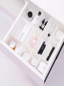 4入组/套可調節線格抽屜,壁櫥分區,組織集裝箱適用於內衣,襪子,腰帶,文具和 - 白色 - 查看 4