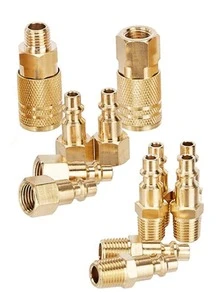 12pcs American Standard Pneumatic Joint With Iron Plating Copper, Air Compressor Tube Fittings - Gold - View 4