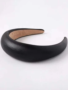 1pc Black Hairband For Women, Perfect Gift For Grandma, Mom, Daughter, Hair Accessory For Beach In Summer - Black - View 3