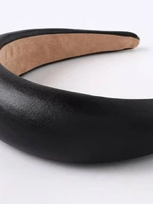 1pc Black Hairband For Women, Perfect Gift For Grandma, Mom, Daughter, Hair Accessory For Beach In Summer - Black - View 5
