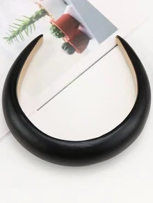 1pc Black Hairband For Women, Perfect Gift For Grandma, Mom, Daughter, Hair Accessory For Beach In Summer - Black - View 2