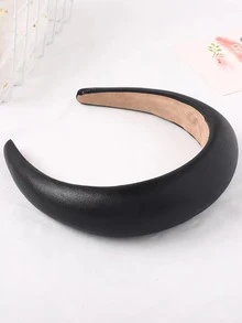 1pc Black Hairband For Women, Perfect Gift For Grandma, Mom, Daughter, Hair Accessory For Beach In Summer - Black - View 4