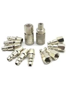 12pcs American Standard Pneumatic Joint With Iron Plating Copper, Air Compressor Tube Fittings - Gold - View 5