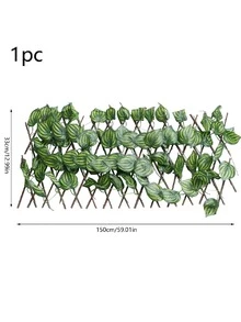 1pc Fence Privacy Screen, Artificial Ivy And Melon Leaf Expandable/stretchable Balcony Outdoor Decorative Fence Panel - Green - View 9