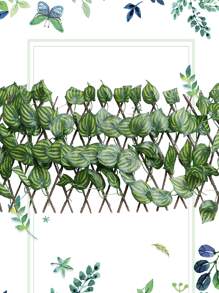 1pc Fence Privacy Screen, Artificial Ivy And Melon Leaf Expandable/stretchable Balcony Outdoor Decorative Fence Panel - Green - View 5