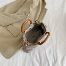 de mujeres de moda Bolso bandolera Bolso de hombro con cadena con tira con de color combinado asa superior diseño - Caqui - Ver 9