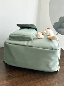 Balo hoạt hình gấu trang trí màu trơn mới cho mục đích sử dụng thường ngày - màu xanh lá - Xem 4